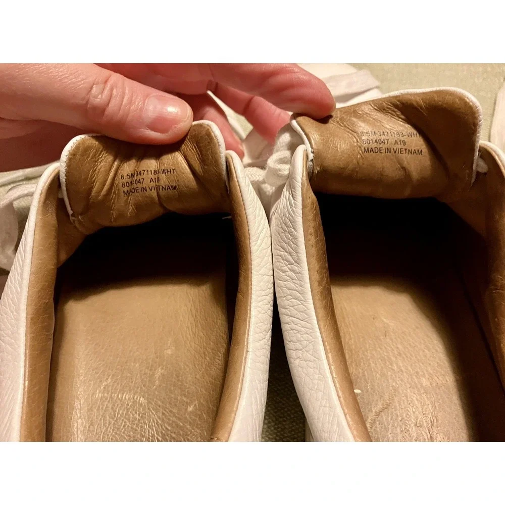 Frye Ivy Low Lace White Leather Sneakers Womens 8.5 M 3471183-WHT